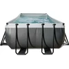 EXIT Juodas Leather baseinas 540x250x122 cm su smėlio filtro siurbliu, juodas