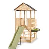 EXIT Panorama 550 wooden playhouse with slide, mud kitchen and sandpit