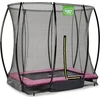 Įleidžiamas batutas EXIT Silhouette 153x214 cm su apsauginiu tinklu – rožinis