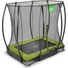 EXIT Silhouette ground trampoline 153x214cm with safety net - žalias