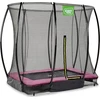 Įleidžiamas batutas EXIT Silhouette 153x214 cm su apsauginiu tinklu – rožinis