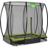 EXIT Silhouette ground trampoline 153x214cm with safety net - žalias
