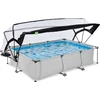 EXIT Soft Pilkas baseinas 300x200x65cm su filtruojančiu siurbliu ir kupolu - pilkas