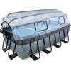EXIT Stone pool 400x200x122cm with sand filter pump and dome and heat pump - pilkas