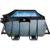 EXIT Stone pool 400x200x122cm with sand filter pump and dome and heat pump - pilkas