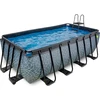 EXIT Stone pool 400x200x122cm with sand filter pump - pilkas