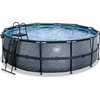 EXIT Stone pool ø427x122cm with sand filter pump and dome - pilkas