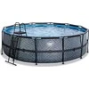 EXIT Stone pool ø488x122cm with sand filter pump - pilkas