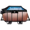 EXIT Wood pool 400x200x122cm with sand filter pump and dome and heat pump - ruda
