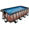 EXIT Wood pool 400x200x122cm with sand filter pump and dome and heat pump - ruda