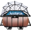EXIT Wood pool 400x200x122cm with sand filter pump and dome - ruda