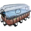 EXIT Wood pool 400x200x122cm with sand filter pump and dome - ruda