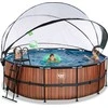 EXIT Wood pool ø427x122cm with sand filter pump and dome and heat pump - ruda