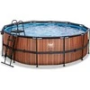 EXIT Wood pool ø427x122cm with sand filter pump and dome and heat pump - ruda