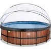 EXIT Wood pool ø488x122cm with sand filter pump and dome - ruda