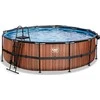 EXIT Wood pool ø488x122cm with sand filter pump and dome and heat pump - ruda