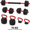 Fitker Reguliuojamas hantelis, štanga ir giria, rinkinys 3-in-1
