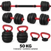 Fitker Reguliuojamas hantelis, štanga ir giria, rinkinys 3-in-1