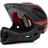 Fullface-fahrradhelm meteor lupus s 48-52 cm juodas/raudona
