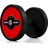 Plieninis gumuotas hantelis Marbo Sport, 32.5kg, raudonas