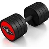 Plieninis gumuotas hantelis Marbo Sport, 32.5kg, raudonas
