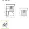 Medinis vaikų žaidimų namelis su terasa, smėlio dėže ir čiuožykle Exit Loft 500 Natural