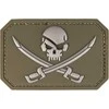 Mil-Tec OD PVC SKULL W.SWORDS 3D PATCH W.HOOK&amp;LOOP CLOS.