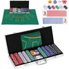 Modernhome Didelis pokerio ir blackjack žaidimų rinkinys su 90x60 cm kilimėliu