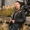 Moteriška odinė motociklininkų striukė W-TEC Juodas Heart Raptura