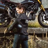 Moteriška odinė motociklininkų striukė W-TEC Juodas Heart Raptura