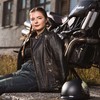 Moteriška odinė motociklininko striukė W-TEC Juodas Heart Lizza