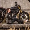 Moteriška odinė motociklininko striukė W-TEC Juodas Heart Lizza