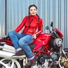 Moteriška odinė motociklininkų striukė W-TEC Umana