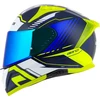 Motociklininko šalmas Cassida Aero Drome mėlynas / fluorescencinis geltonas / šviesiai mėlynas / baltas