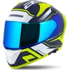 Motociklininko šalmas Cassida Aero Drome mėlynas / fluorescencinis geltonas / šviesiai mėlynas / baltas