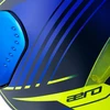 Motociklininko šalmas Cassida Aero Drome mėlynas / fluorescencinis geltonas / šviesiai mėlynas / baltas