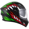 Motociklo šalmas Cassida Orbit StriX raudonas/žalias/pilkas/baltas/juodas