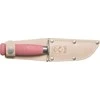 Vaikiškas peilis Morakniv Scout 39 Safe, odinis dėklas, dviguba pirštų apsauga, spalva bordinė
