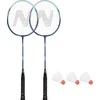 NRZ210 ALIUMINIO BADMINTONO RAKETĖS KOMPLEKTAS + 3 RAKETĖS + DANGTELIS 1/2 NILS