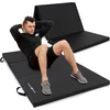 Sudedamas kietas gimnastikos kilimėlis su lipukais, 180 x 90 x 5 cm, juodas - Marbo Sport