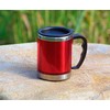 Termo puodelis BasicNature Stainless Steel Beaker MUG, 0.42L, raudonas
