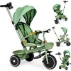 Triratukas 2in1 vežimėlis su pasukama sėdyne ir sulankstomu stogeliu žalias - ECOTOYS