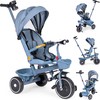 Triratukas 2in1 vežimėlis su pasukama sėdyne, sulankstomas su stogeliu, mėlynas - ECOTOYS