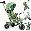 Triratukas 2in1 vežimėlis su pasukama sėdyne ir sulankstomu stogeliu žalias - ECOTOYS