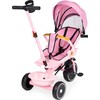 Triratukas vežimėlis 2in1 su pasukama sėdyne, sulankstomas su stogeliu, rožinis - ECOTOYS