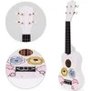 Vaikiška ukulelė medinė gitara 4 stygų nailono kramtukas ECOTOYS