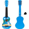Vaikiška ukulelė medinė gitara 4 stygų nailono kramtukas ECOTOYS