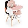 Rožinė ECOTOYS 3-in-1 sulankstoma vaikiška maitinimo kėdutė rožinė