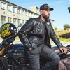 Vyriška odinė motociklininko striukė W-TEC Juodas Heart Wings