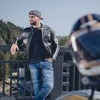 Vyriška odinė motociklininko striukė W-TEC Juodas Cracker